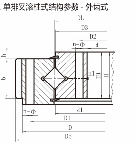 (HJW系列)單排交叉滾柱式回轉支承外齒